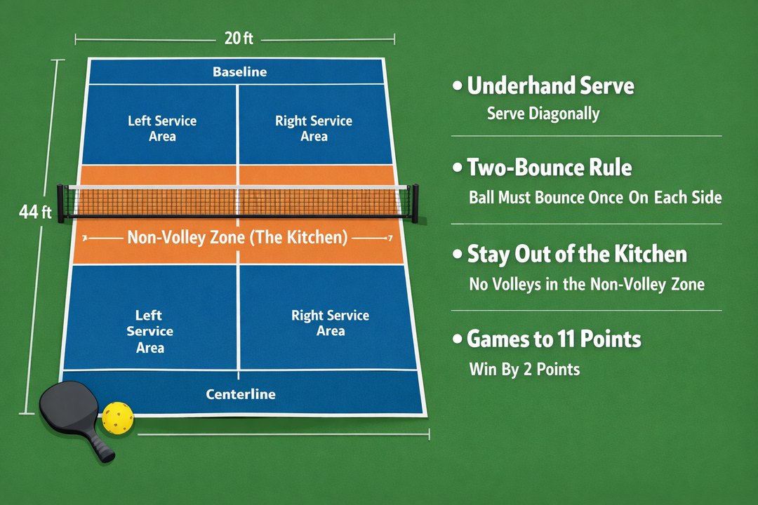 Pickleball Court Basics: How to Play Pickleball Step by Step