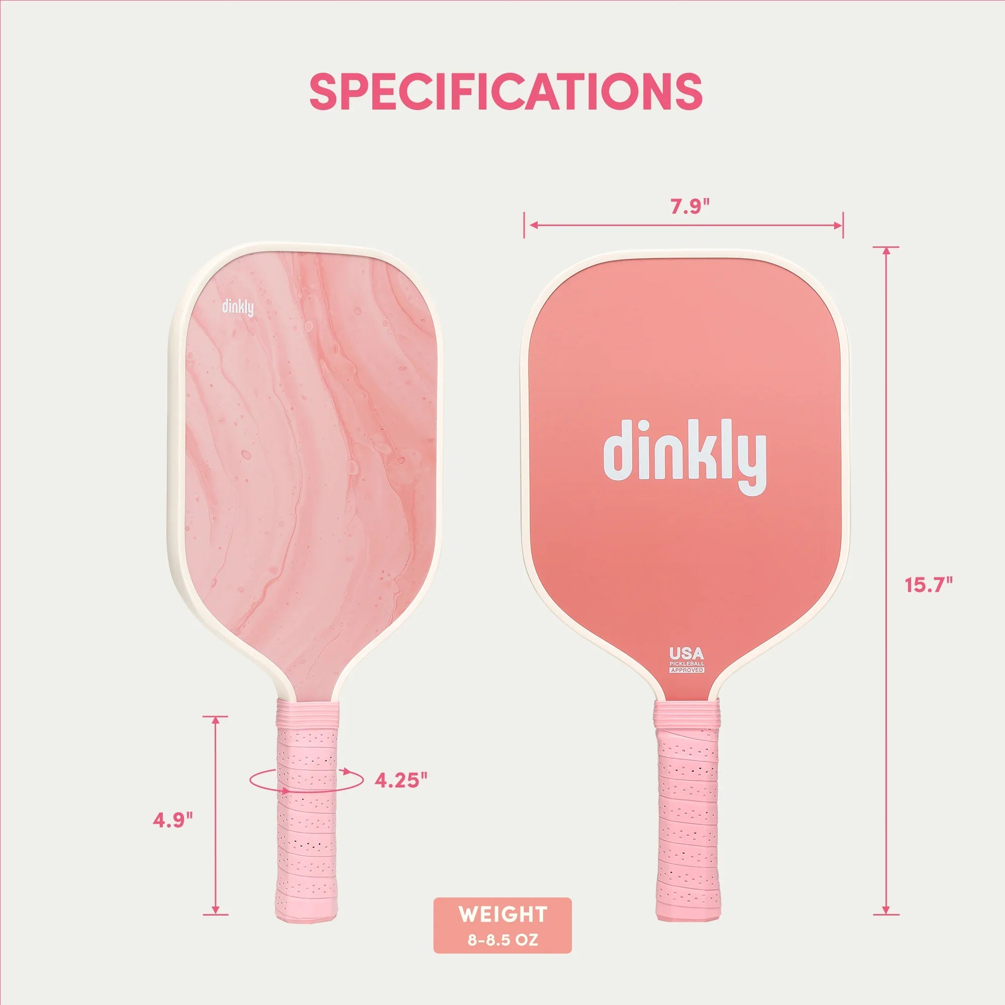 Dinkly Pink Dust Pickleball Paddle
