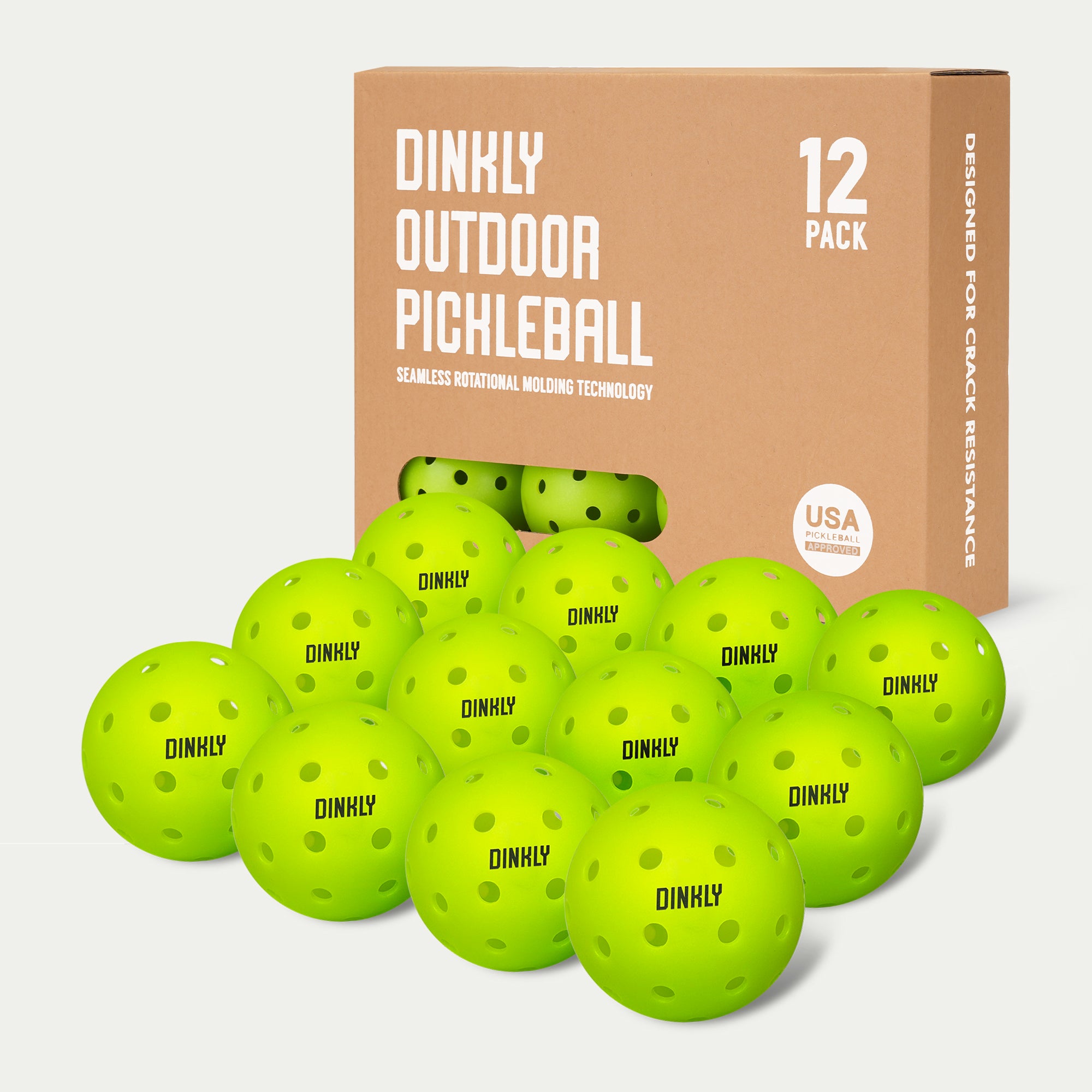 Green Hybrid Pickleballs - Set of 12