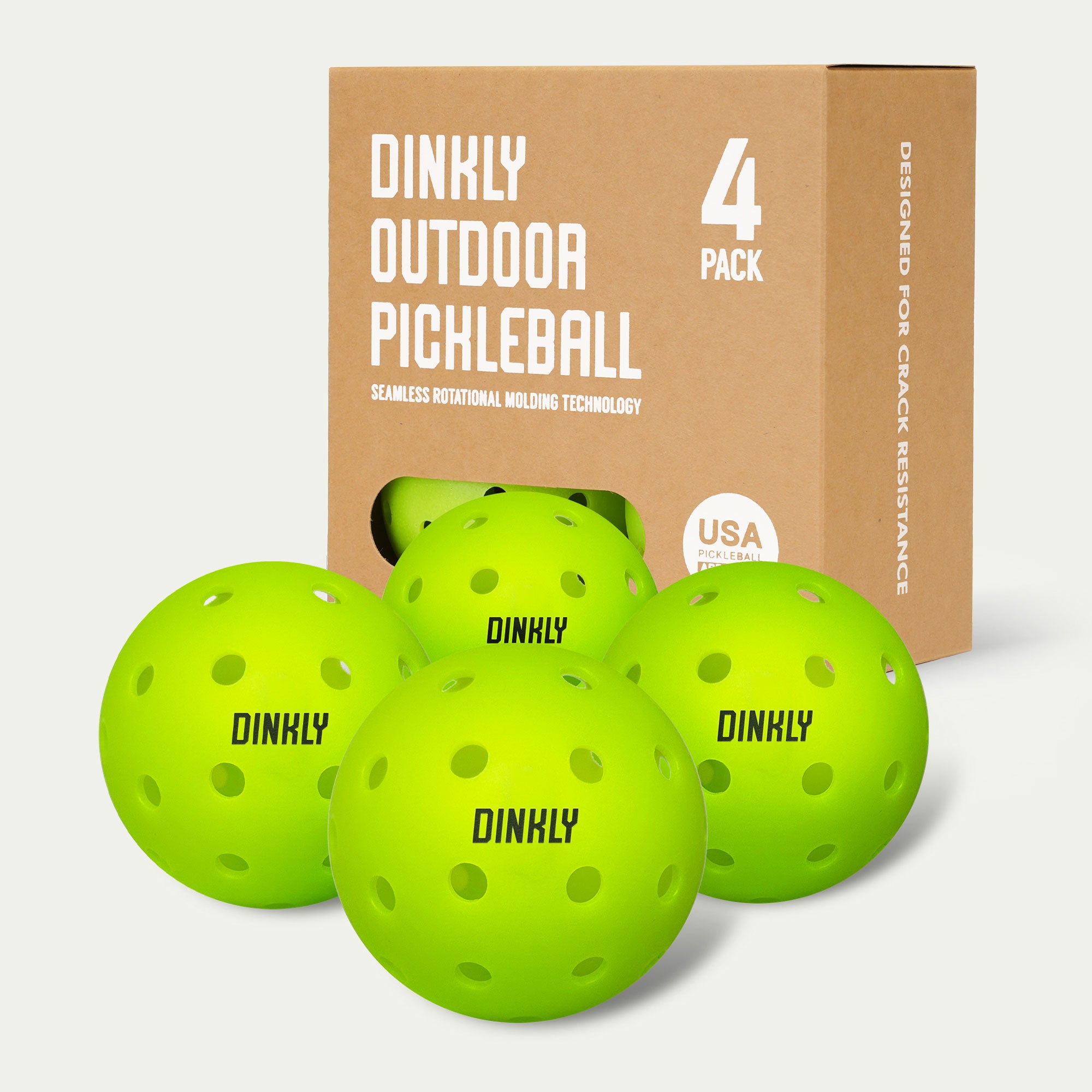 Green Hybrid Pickleballs - Set of 4