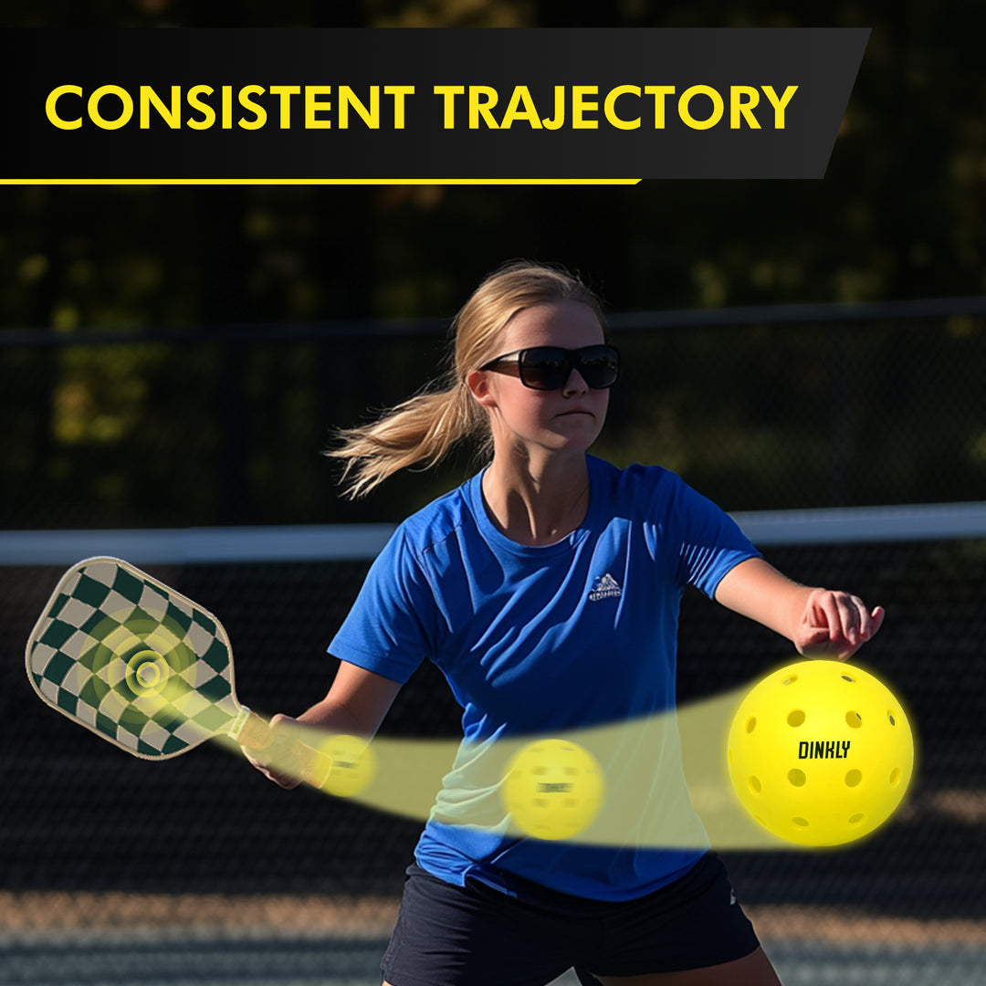 Yellow Hybrid Pickleballs - Set of 4