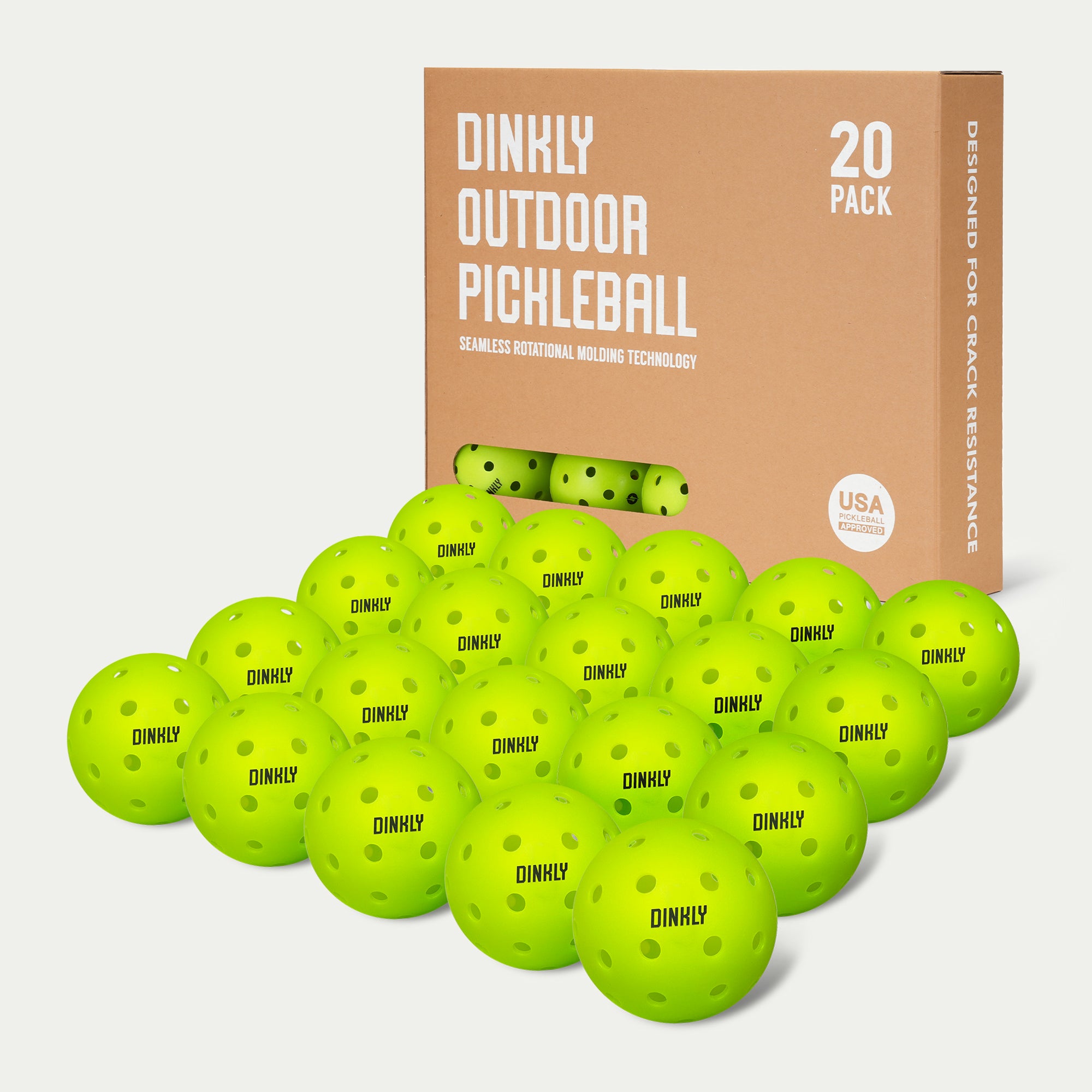 Green Hybrid Pickleballs - Set of 20