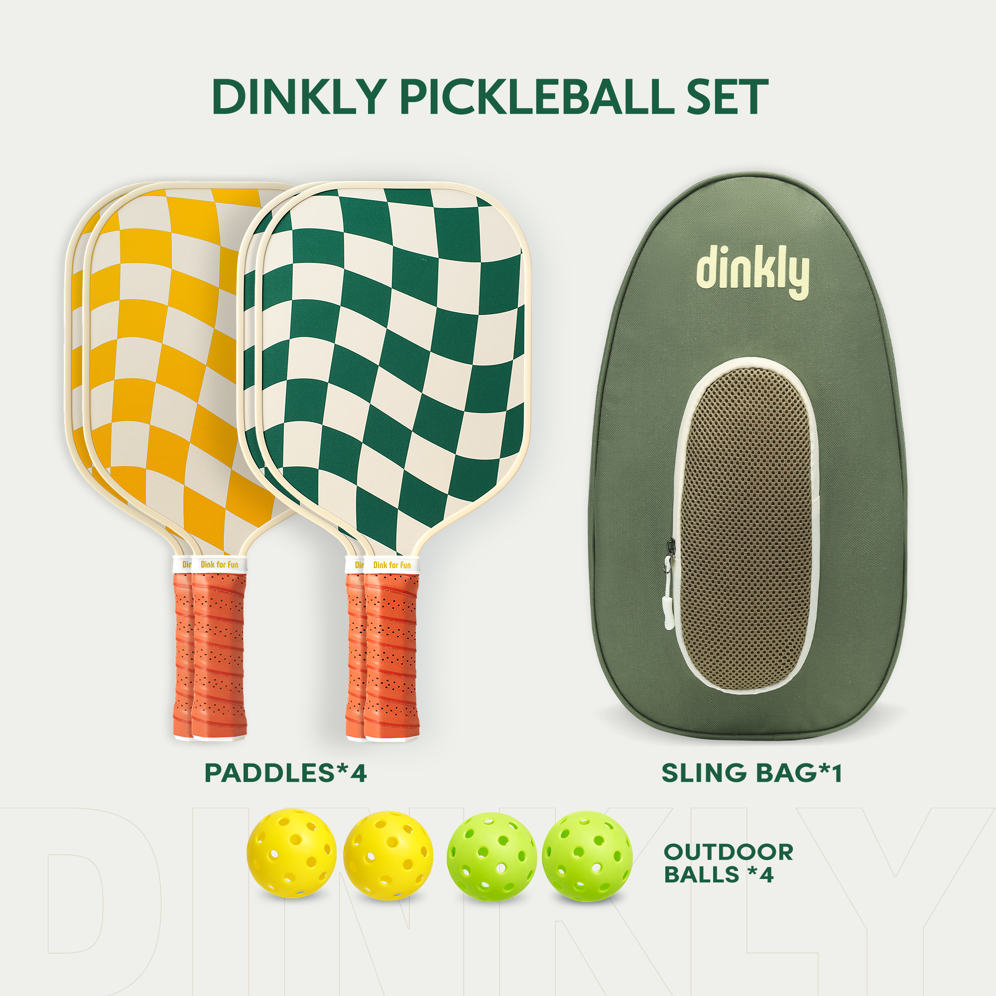 Dinkly Power Play Pickleball Set of 4