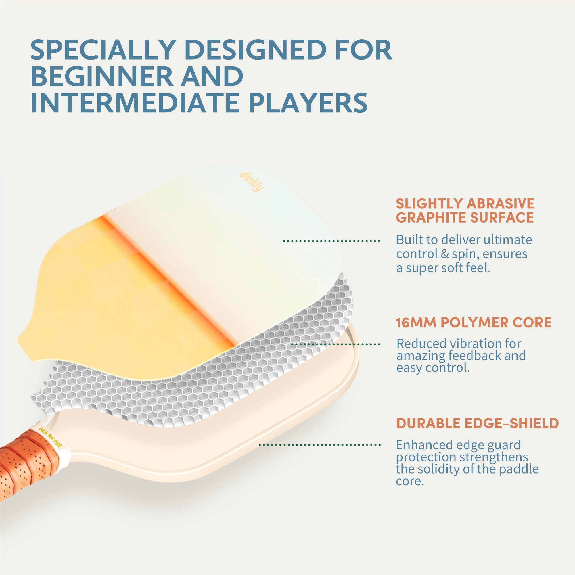 Dinkly Shallow Tan Pickleball Set